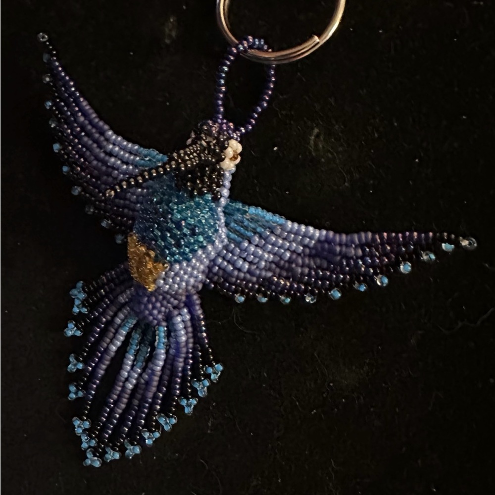 Bead Hummingbird Keychain